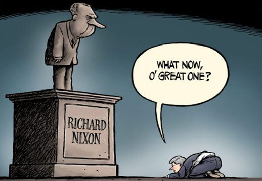 Nick Davies, in The Guardian, compares Stephen Harper to Richard Nixon