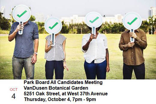 Park Board All-Candidates Forum, October 4th 2018 | VanDusen Botanical Garden