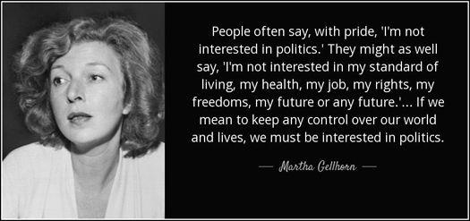Politics and activism, Martha Gellhorn