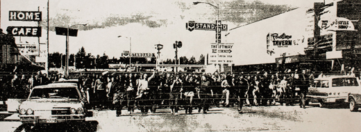 Yippies protesting on the streets of Vancouver in the 1970s