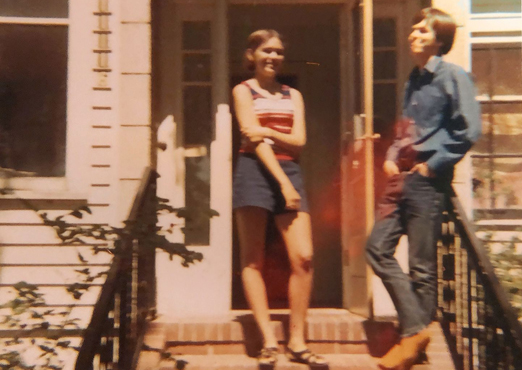Raymond and Joy, April 1970. Photo taken by Cathy McLean, at her house near Edmonton UofA.