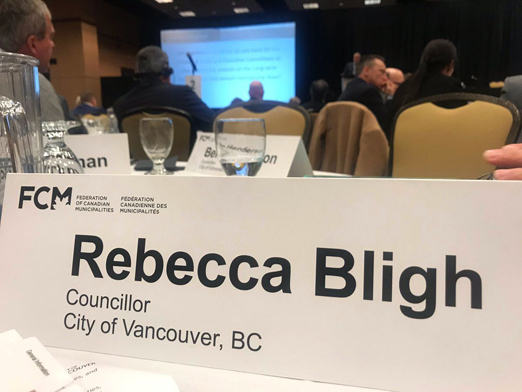 Rebecca Bligh, Vancouver City Council delegate to the Federation of Canadian Municipalities