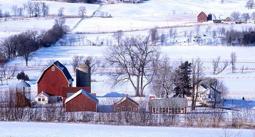 Rural Wisconsin in the winter
