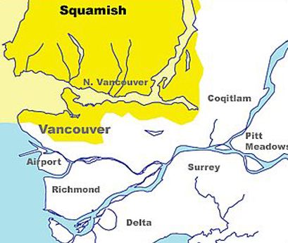 Squamish Nation traditional territory includes the settler community of Vancouver.