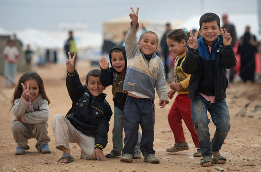 Syrian refugee children awaiting emigration to Canada