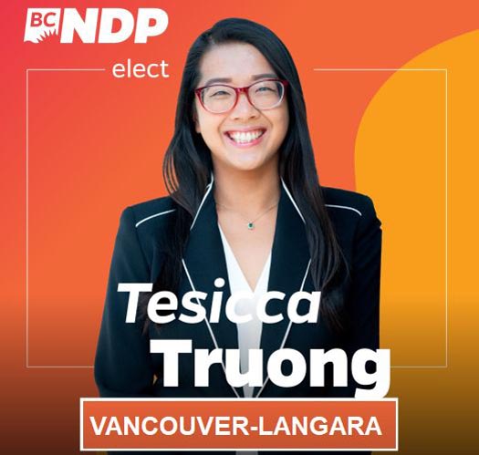 Tesicca Truong, environmentalist, BC NDP candidate in the riding of Vancouver Langara