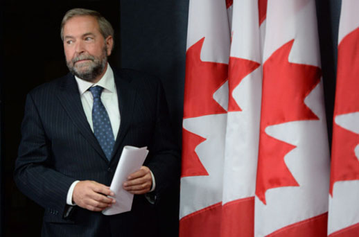 NDP leader Tom Mulcair in his first post-election press conference