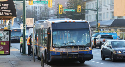 A Vancouver Coast Mountain Translink bus headed to the Vancouver International Film Festival