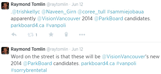 VanRamblings predicts winners of Vision Vancouver Park Board nomination race