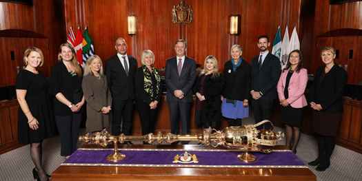 Mayor and Vancouver City Councillors group photo in Council chambers on inauguration day