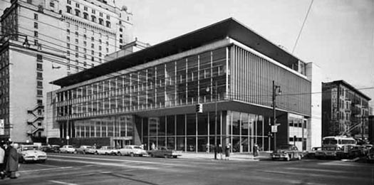 Vancouver Public Library, at Burrard and Robson, circa 1963