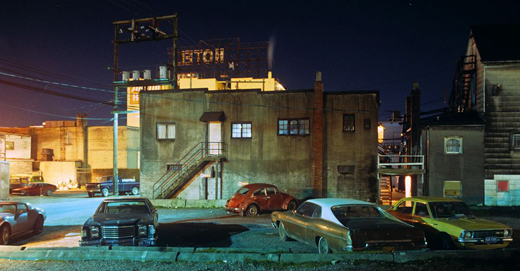 Vancouver in the 1970s, a picture taken on the eastside just off Hastings, at night