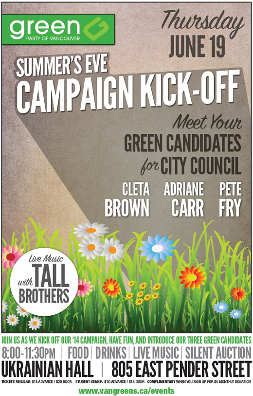 Green Party of Vancouver 2014 Campaign Kickoff