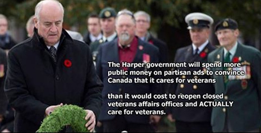 Canadian veterans protest the Stephen Harper government