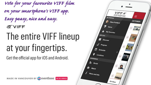 Vote for your favourite VIFF film using VIFF's smartphone app
