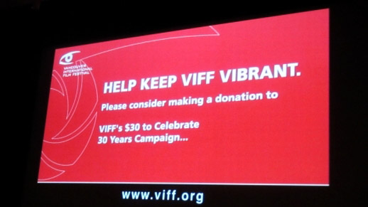 Keep the VANCOUVER INTERNATIONAL FILM FESTIVAL Vibrant, $30 for 30 years