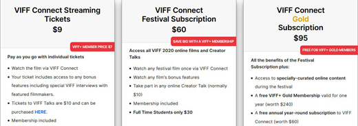 The 2020, 39th annual Vancouver International Film Festival, tickets and subscriptions