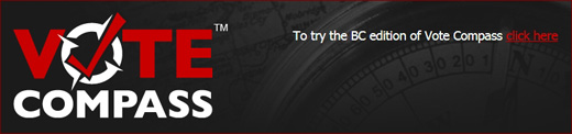 BRITISH COLUMBIA VOTE 2013, CBC'S VOTE COMPASS